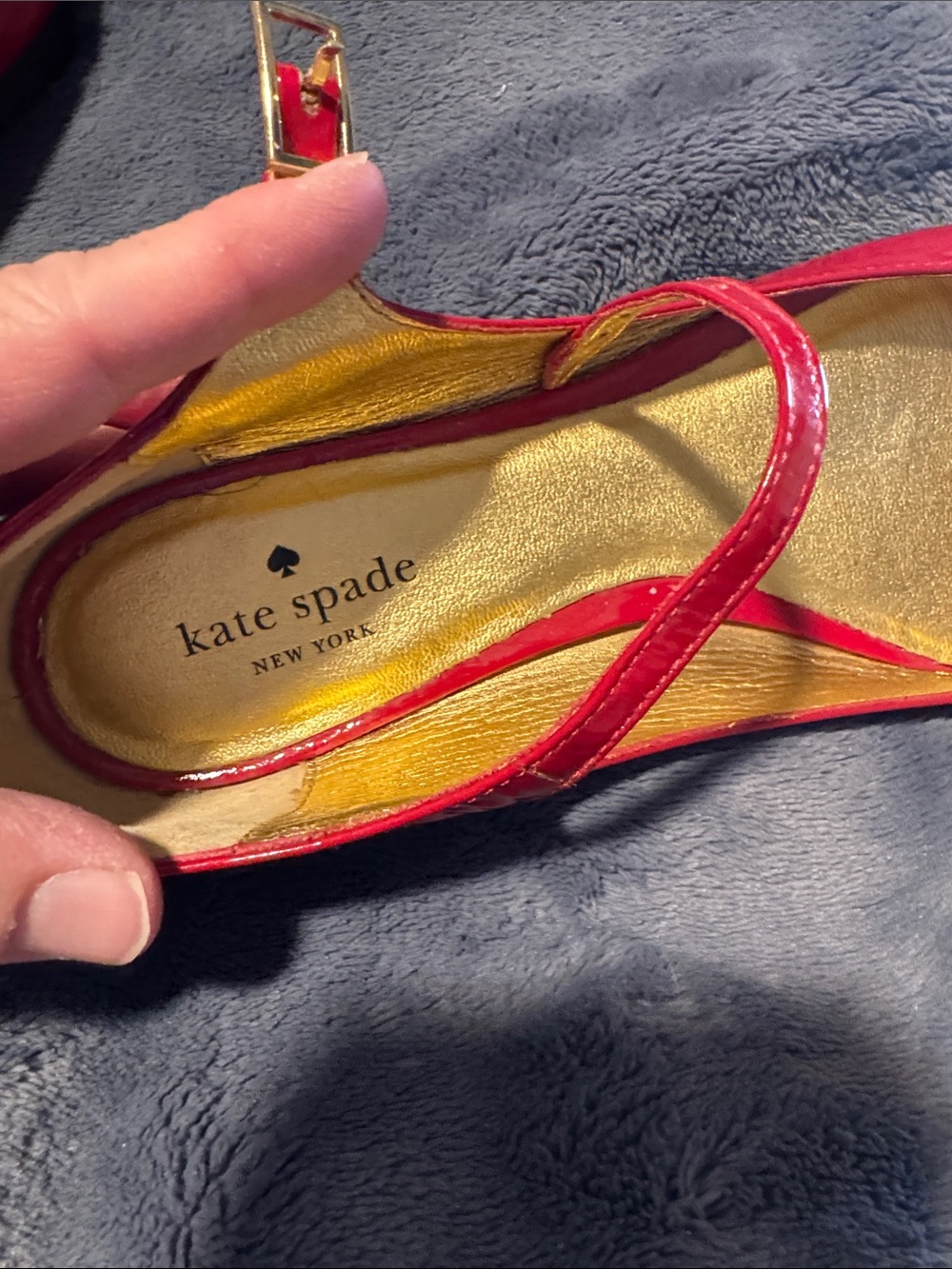 kate spade Red Patent Mary Jane Flats, 9M - Picture 3 of 6